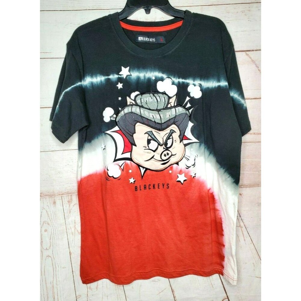 Rare The Black Keys Large Cotton Tie-Dye Shirt – Samurai Pig Graphic